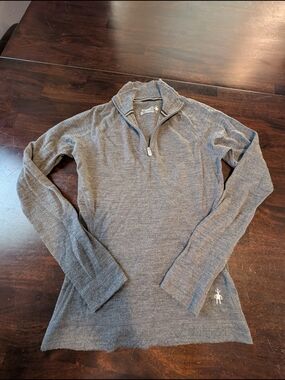 Smartwool Classic Thermal Merino Quarter Zip - Heather Gray, Women's XS